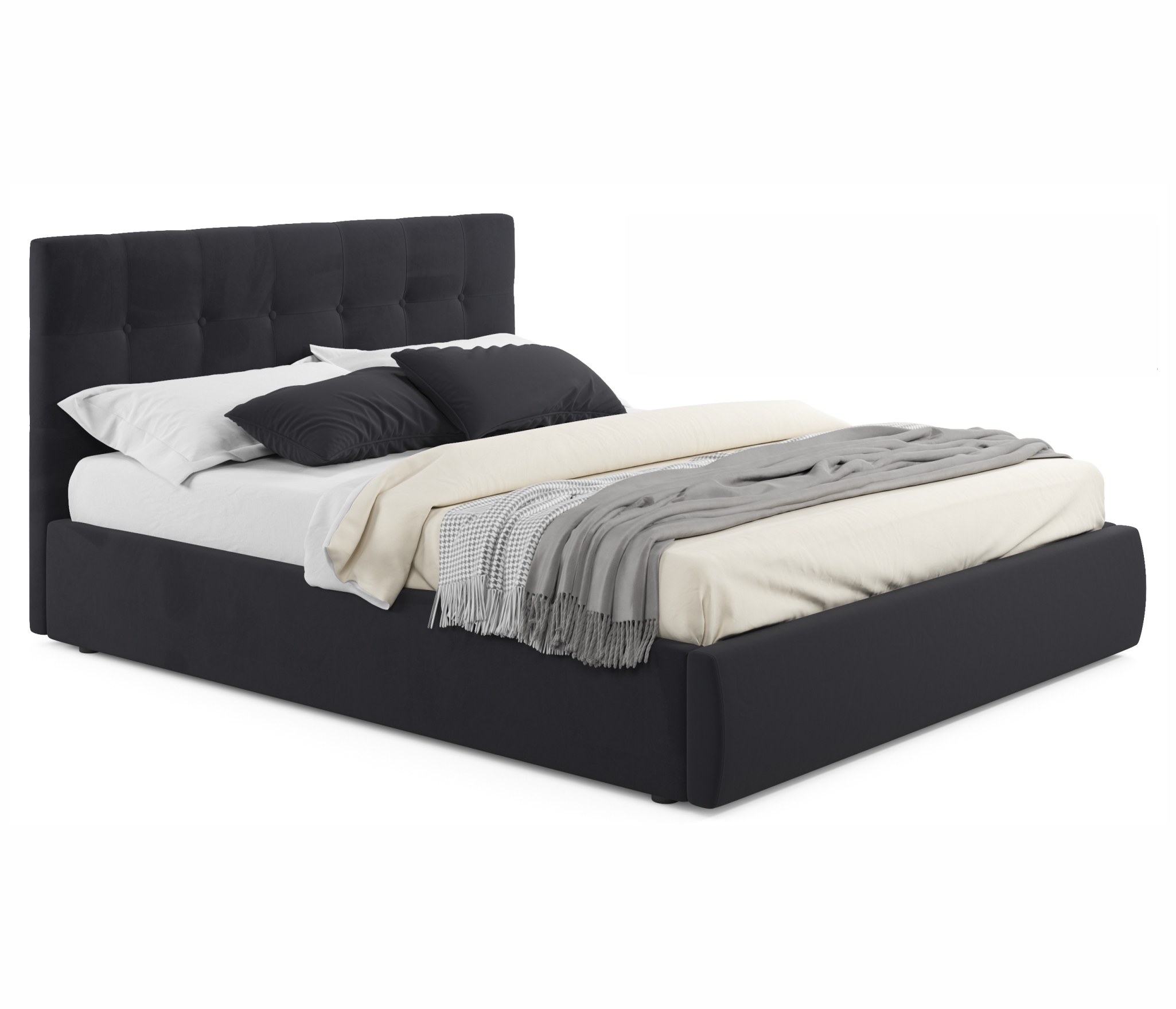 Купить мягкая кровать "selesta" 1400 темная с матрасом гост с подъемным механизмом | ZEPPELIN MOBILI